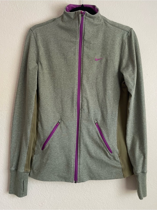 Nike Jackets & Blazers - Nike Olive Green & Purple Zip-Up Jacket - size medium